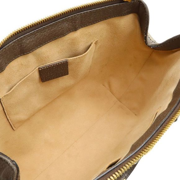 Gucci Ophidia GG Small Tote Handbag 2WAY Shoulder Bag PVC Leather Beige Mocha - Picture 6 of 9